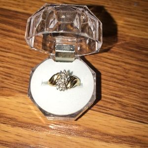 Diamond and gold ring